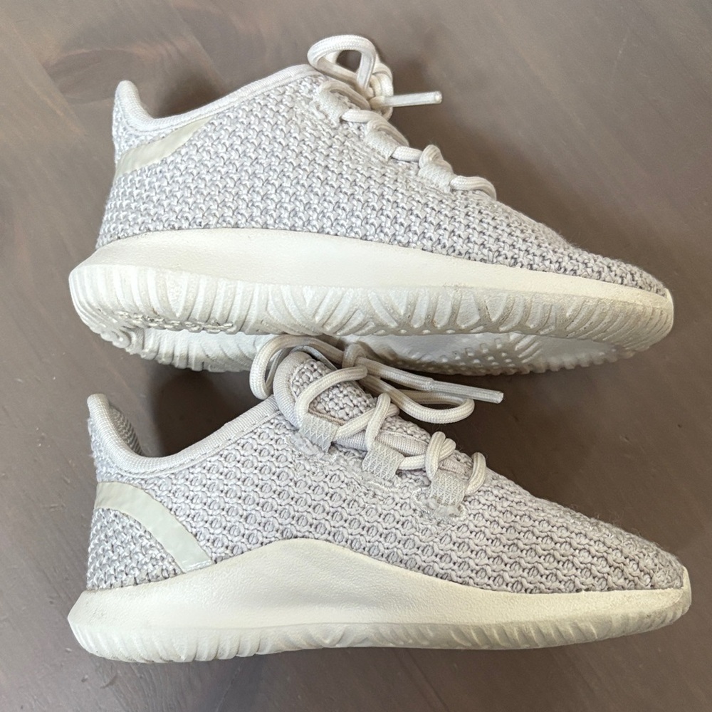 Adidas Tubular Shadow Kids Cream and Gray Sneakers Size 6K